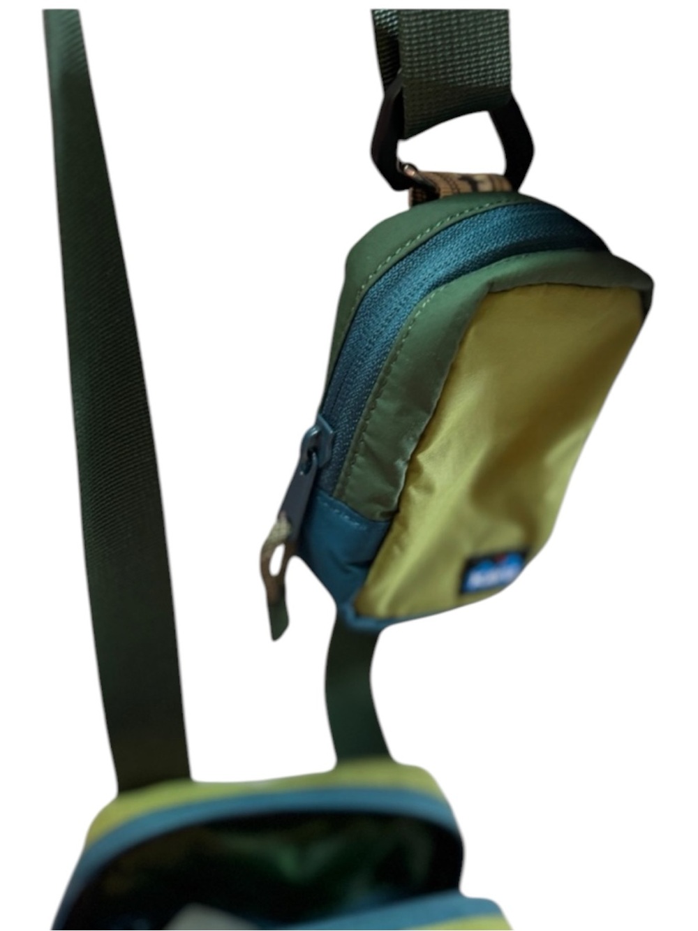 KAVU Yorktown Crossbody Nylon Sling Bag NWT in Green/Blue -- NWT - Picture 2 of 7